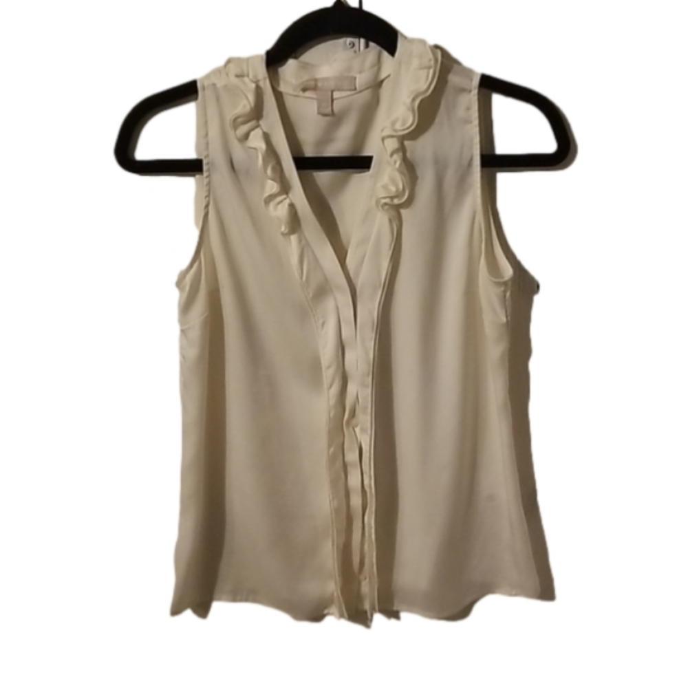 Banana Republic Silk/Nylon sleeveless Cream blouse, size 4P
